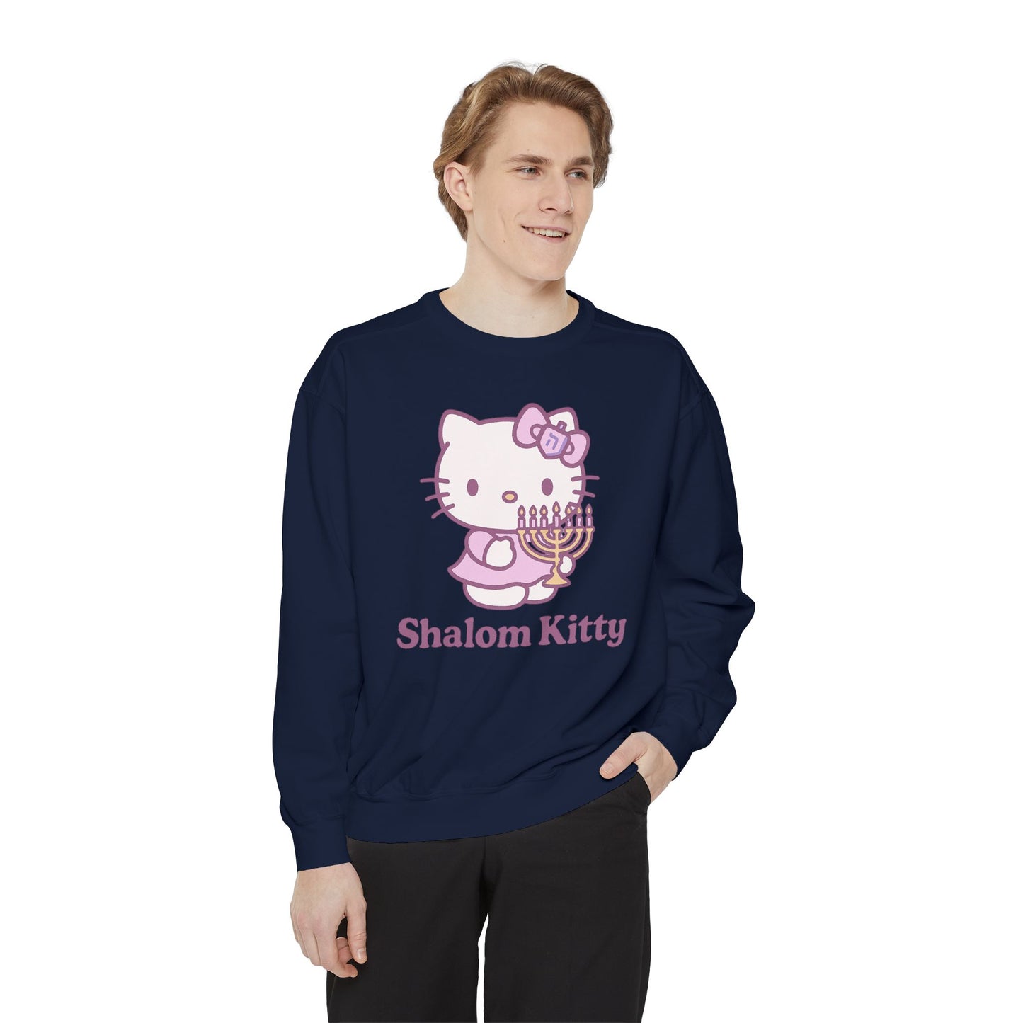 Shalom Kitty - Hannukah Swag Comfy Unisex Sweatshirt