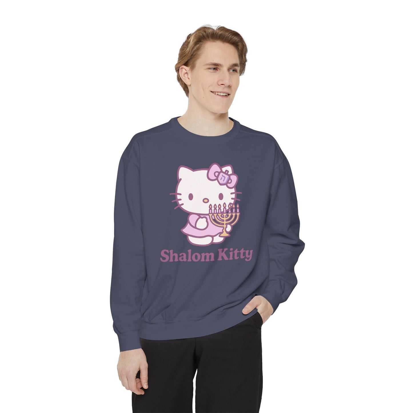 Shalom Kitty - Hannukah Swag Comfy Unisex Sweatshirt