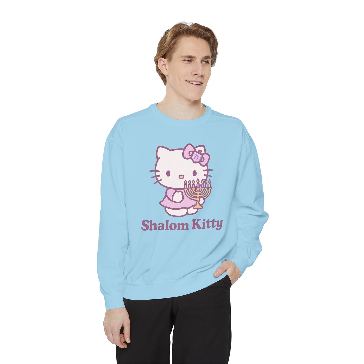 Shalom Kitty - Hannukah Swag Comfy Unisex Sweatshirt